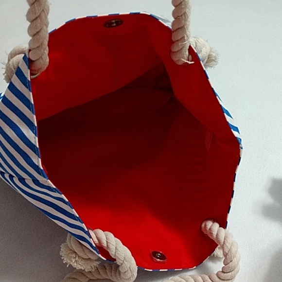 🍒Cherry Tote Bag Cat & Jack Nautical Beach Rope - Picture 5 of 10